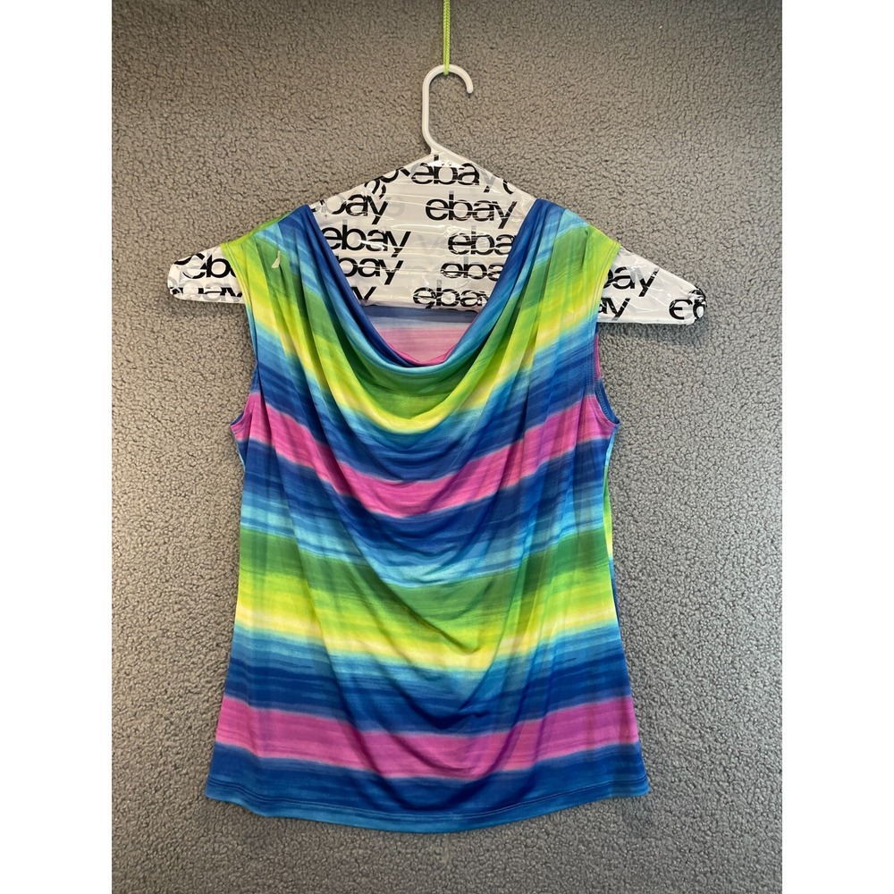 Jennie & Marlis Womens Top Shirt Blouse Size Large Short Sleeve Round Neck